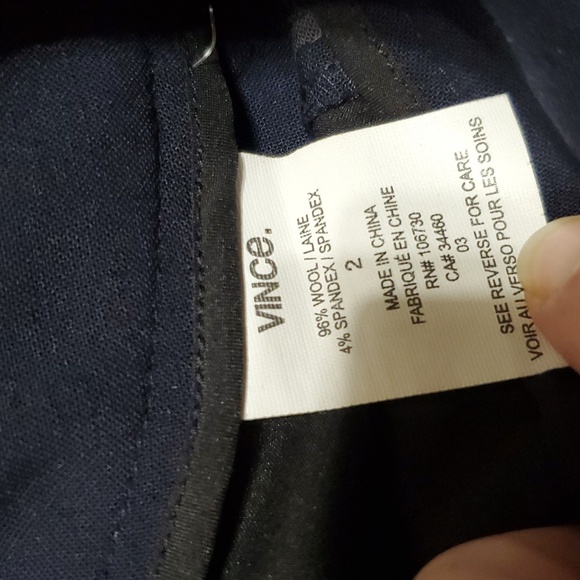 Vince wool blend side stripe trouser pants tapered ankle - Picture 6 of 8